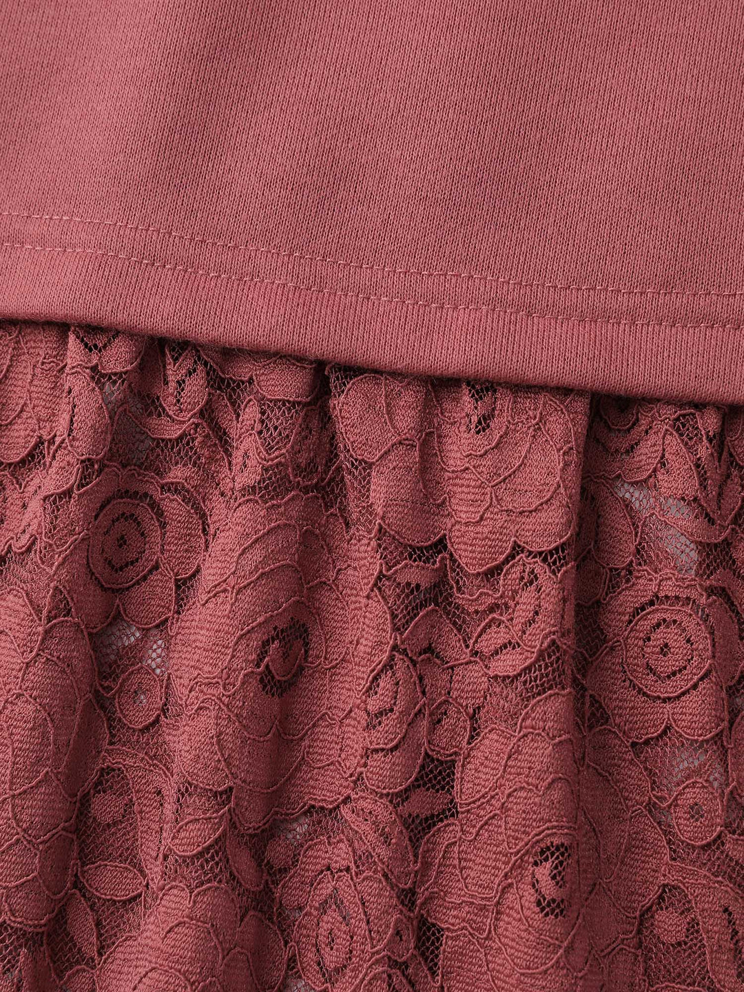 Lace Layered Hem Contrast Sweatshirt