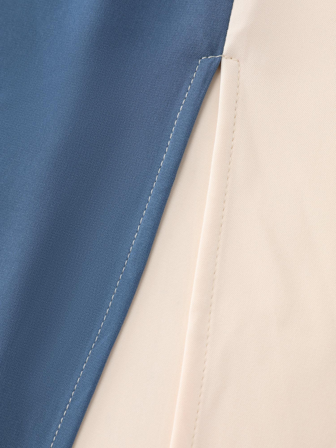 Colorblock Belted Round Neck Midi Dress