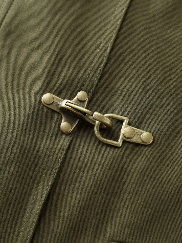 Pure Cotton Color Contrast Button Jacket