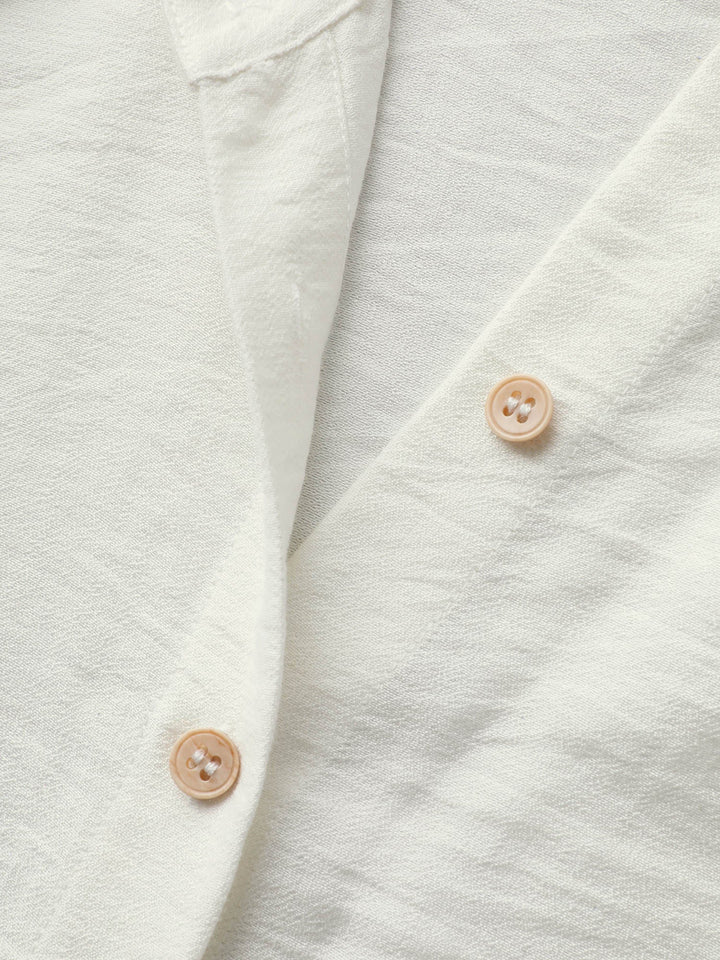 Front-Open Long Basic Blouse