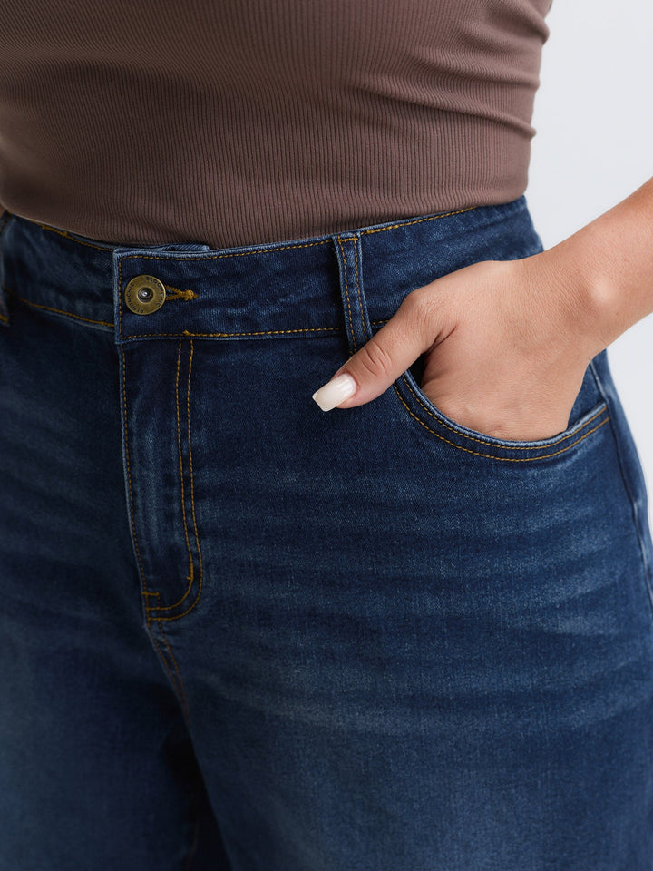 Stretchy Mid-Rise Boyfriend Jeans