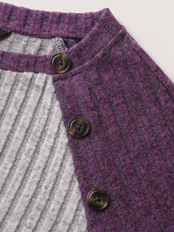 Heather Textured Color Contrast Sweatshirt