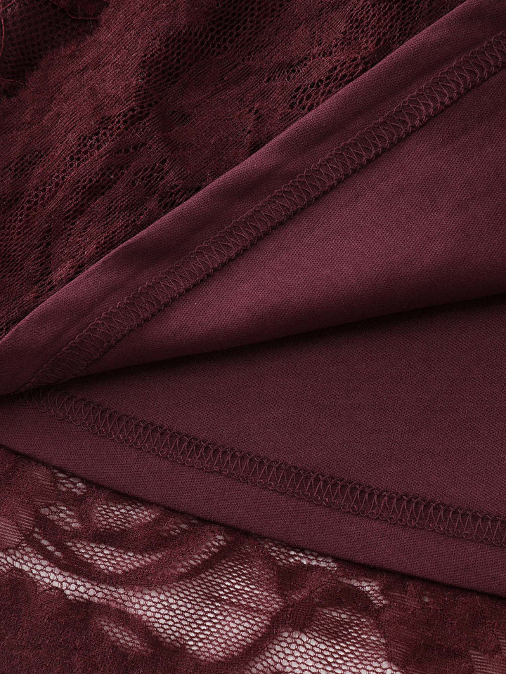 Textured Neck-Tie Cinched-Flared Blouse