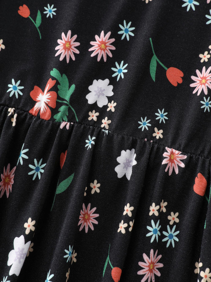 Stretchy Crisscross Back Floral Knit Top