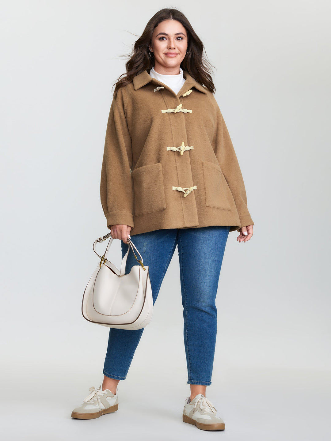 Loop Buttons Pockets Relaxed-Fit Jacket