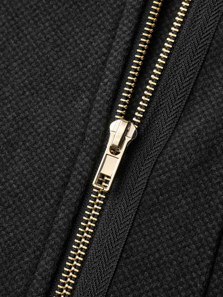 Asymmetrical Zipper Solid Jacket