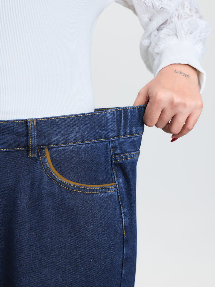 Cotton Mid-Rise Wide-Leg Jeans