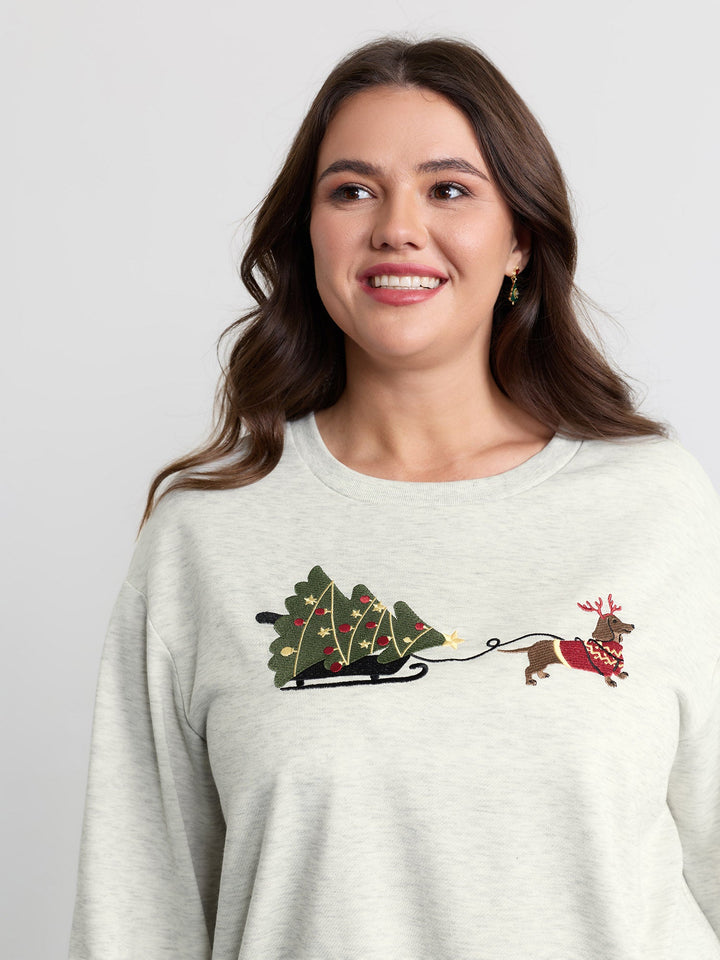 Holiday Gifts Embroidered Heather Sweatshirt