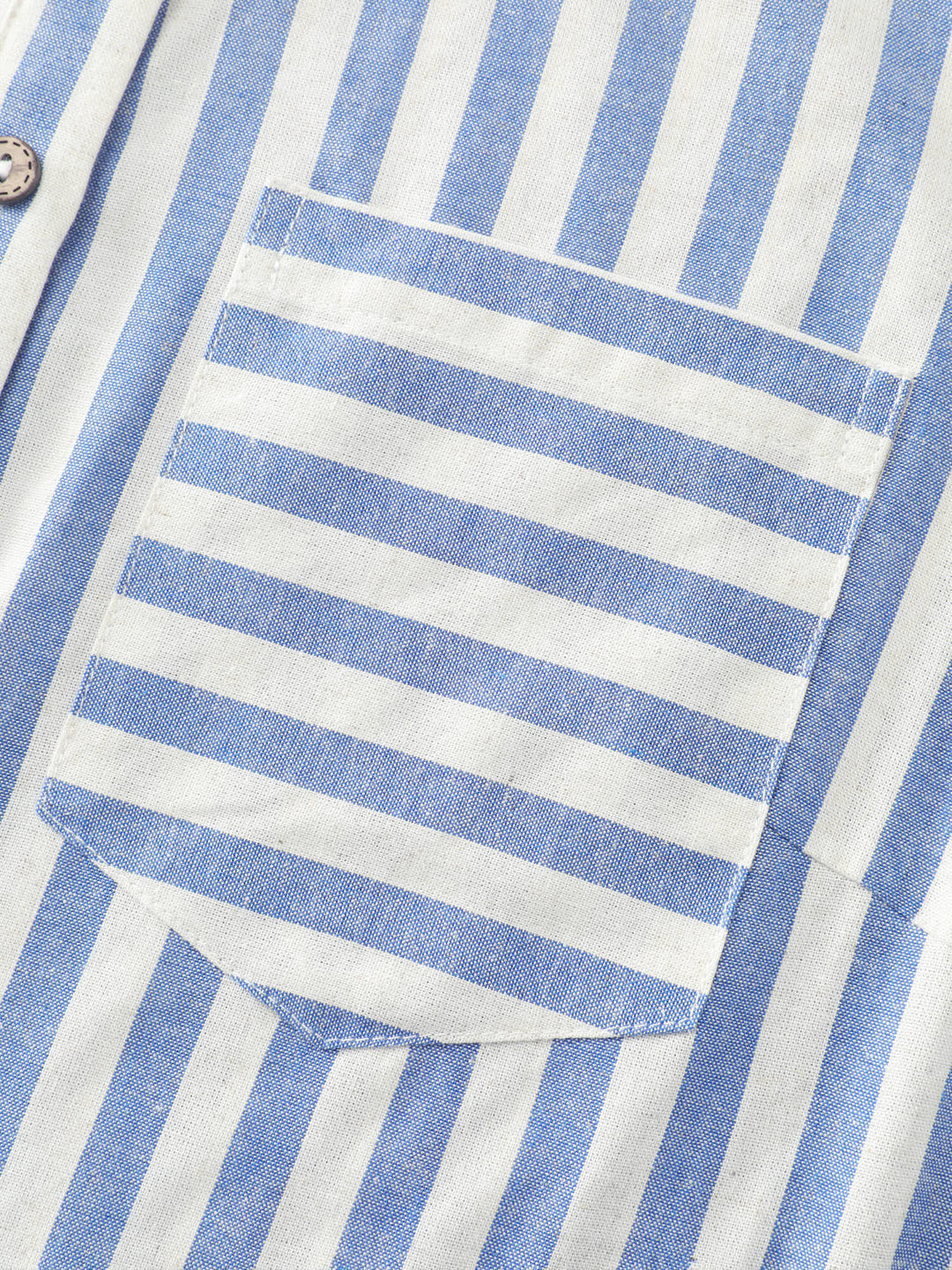 Striped Ruffled Hem Button-Down Top