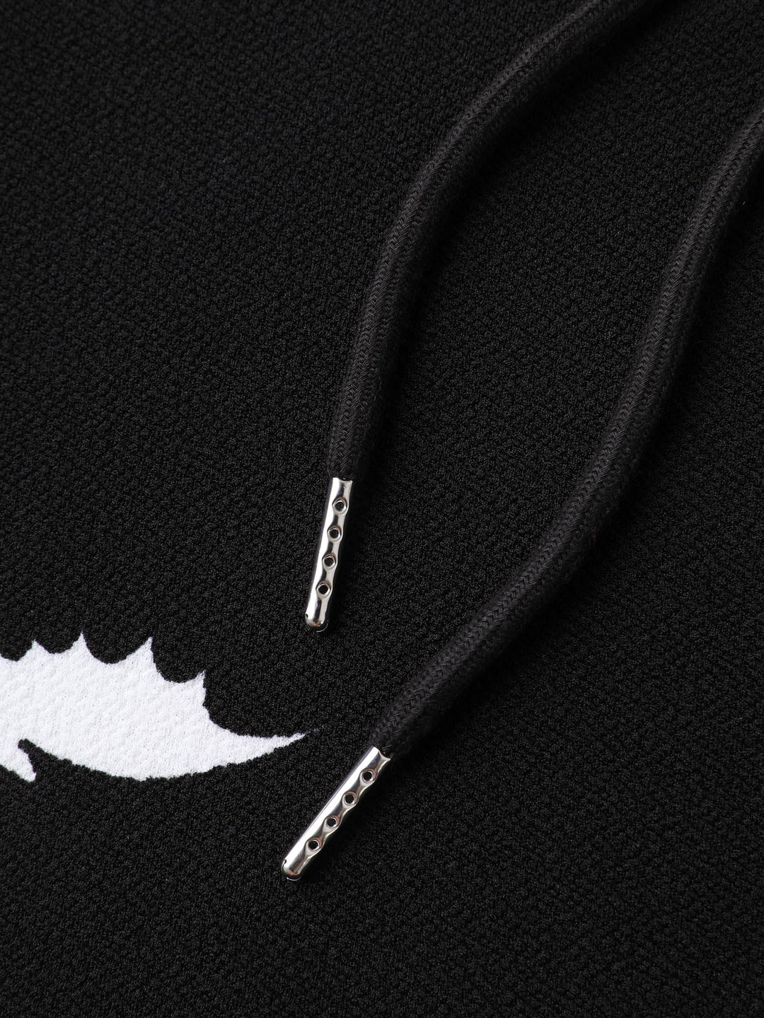 Bat Print Stretchy Textured Zipper Hoodie
