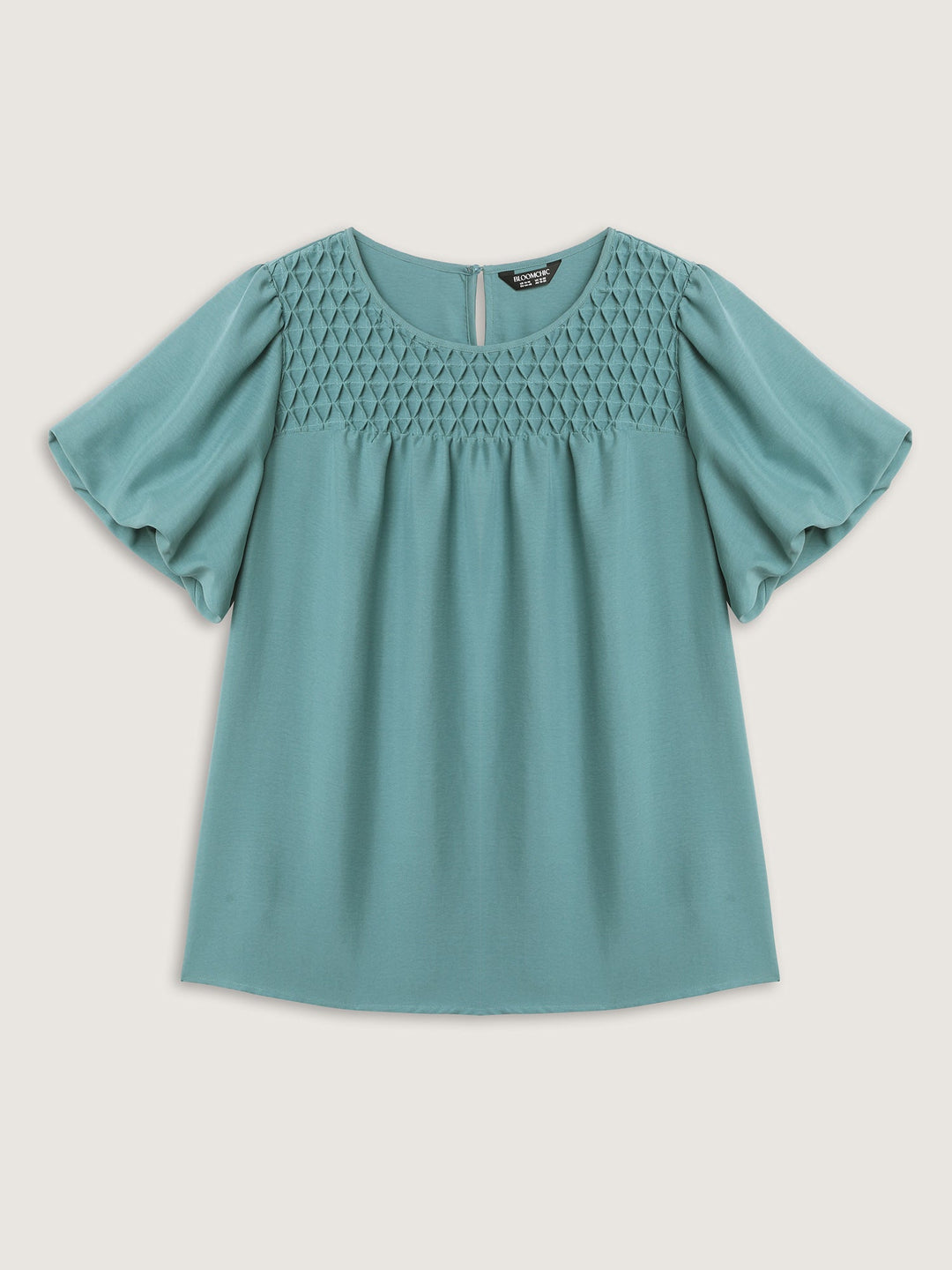 Shirred Handmade Detail Bubble Sleeve Blouse