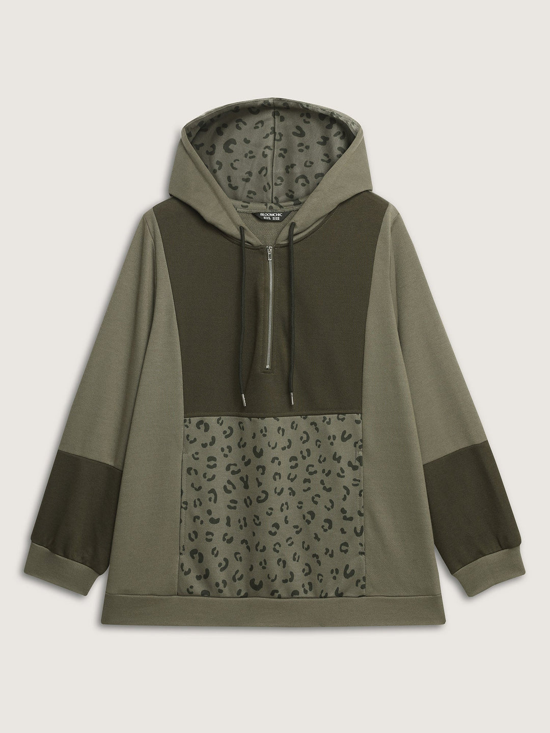 Leopard Print Colorblock Hoodie