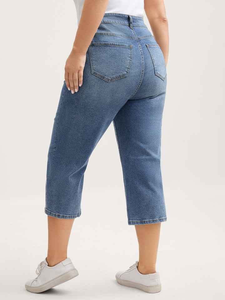 Vintage Wash Bootcut Cropped Jeans