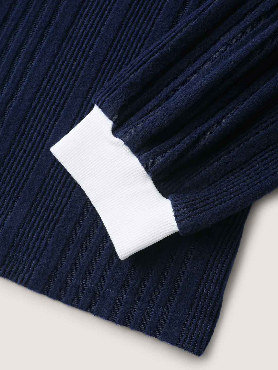 Textured Color Contrast Longline Sweatshirt