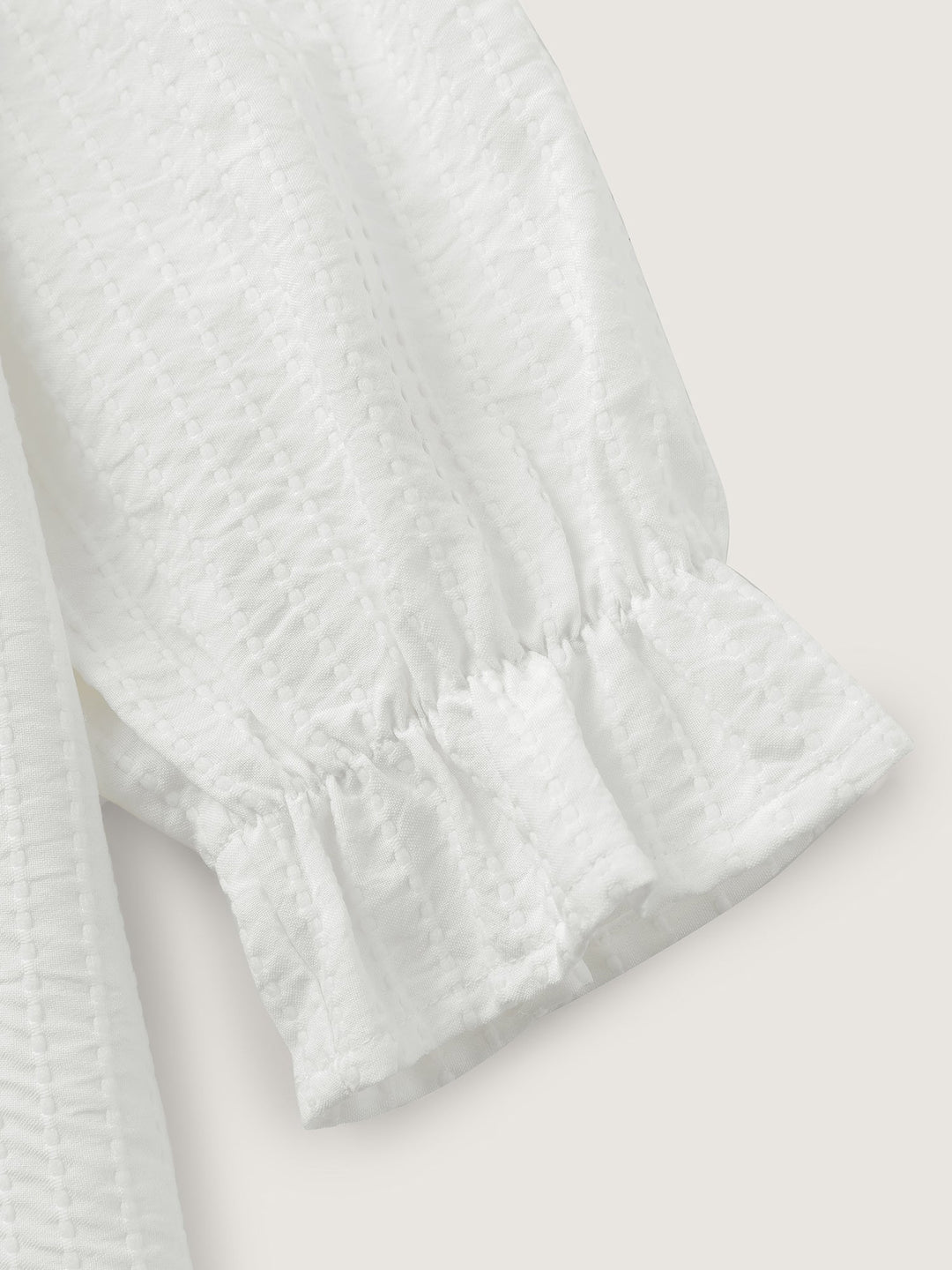 Textured Doll-Collar Button Detail Blouse