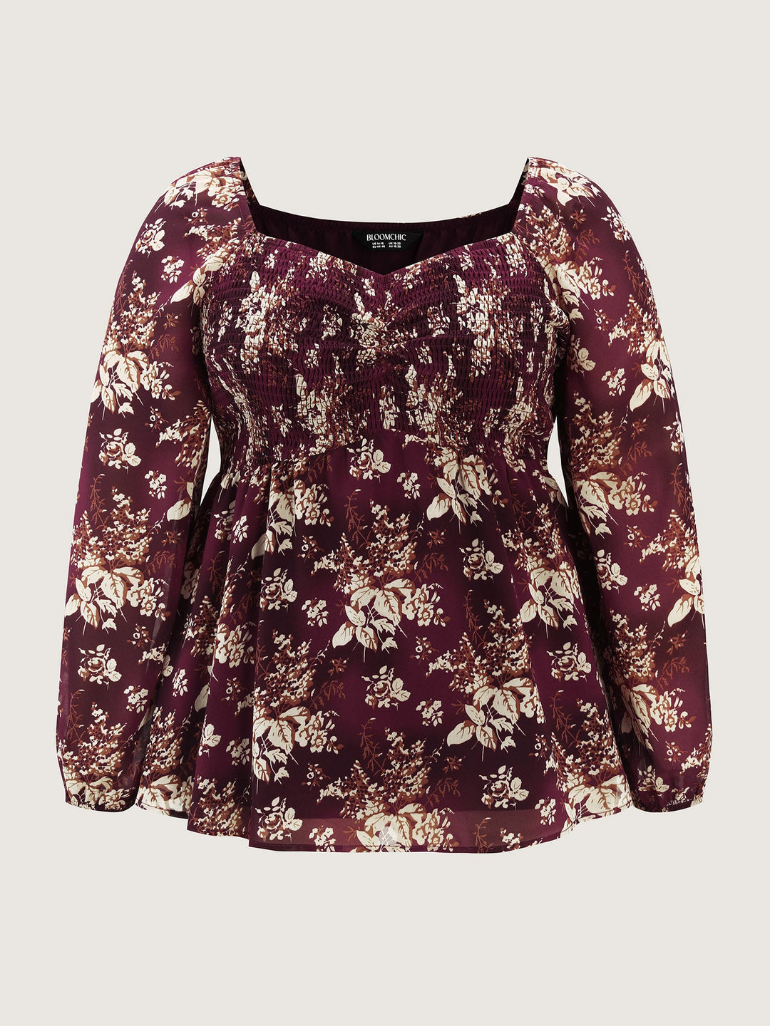 Shirred High-Waist Cinched Blouse