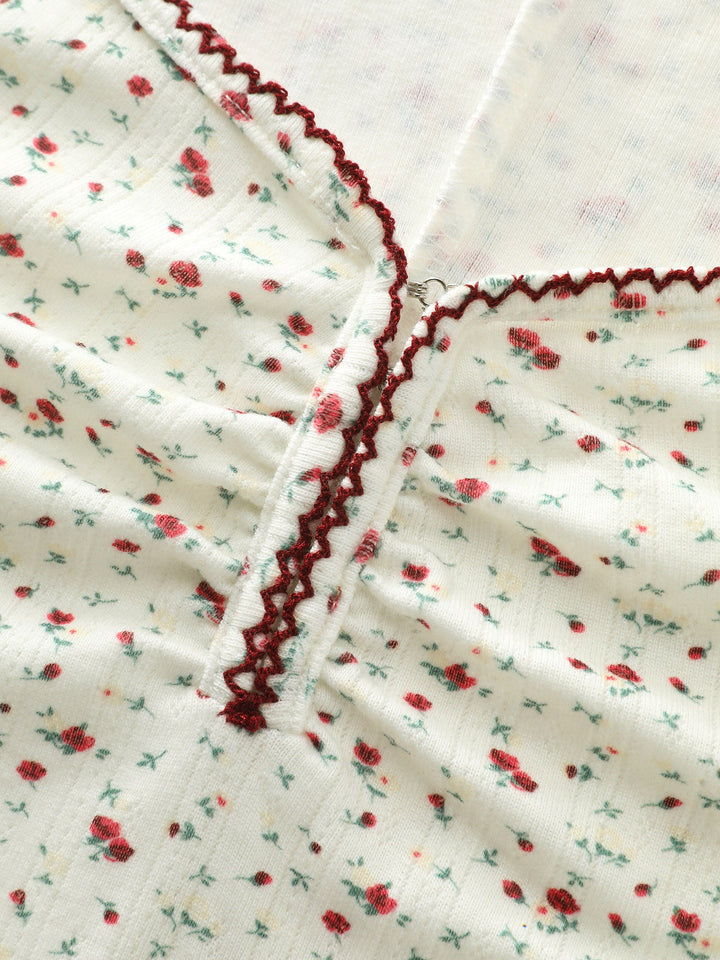 Supersoft Micro Floral Print Knit Top