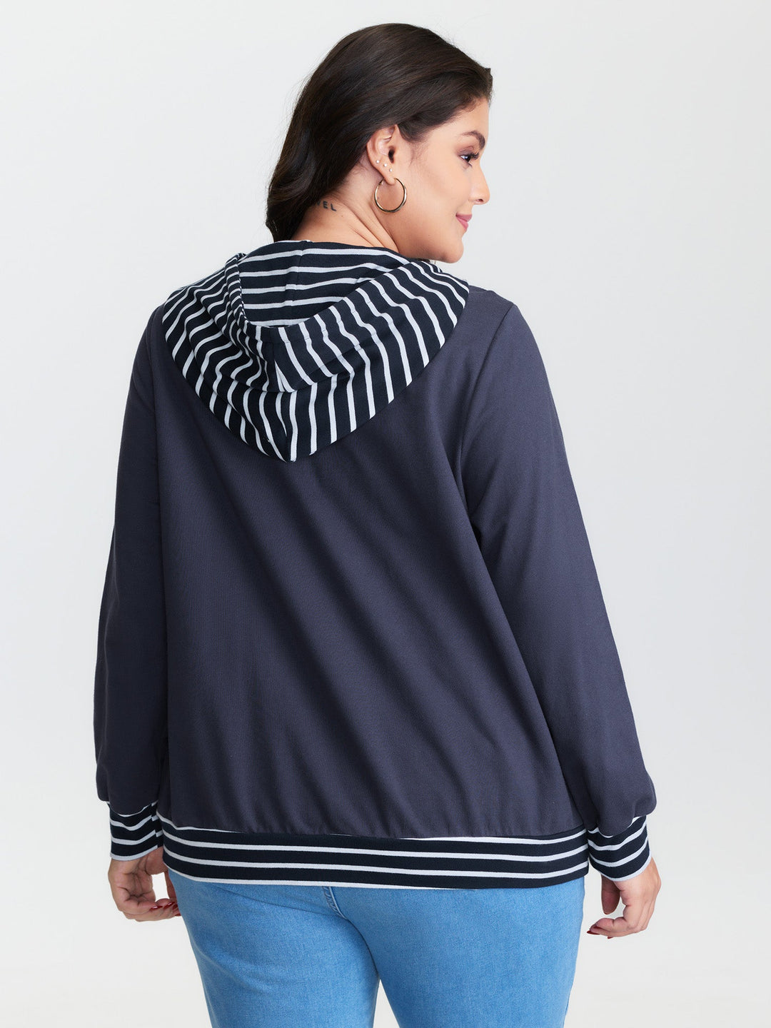 Pure Cotton Color Contrast Hoodie