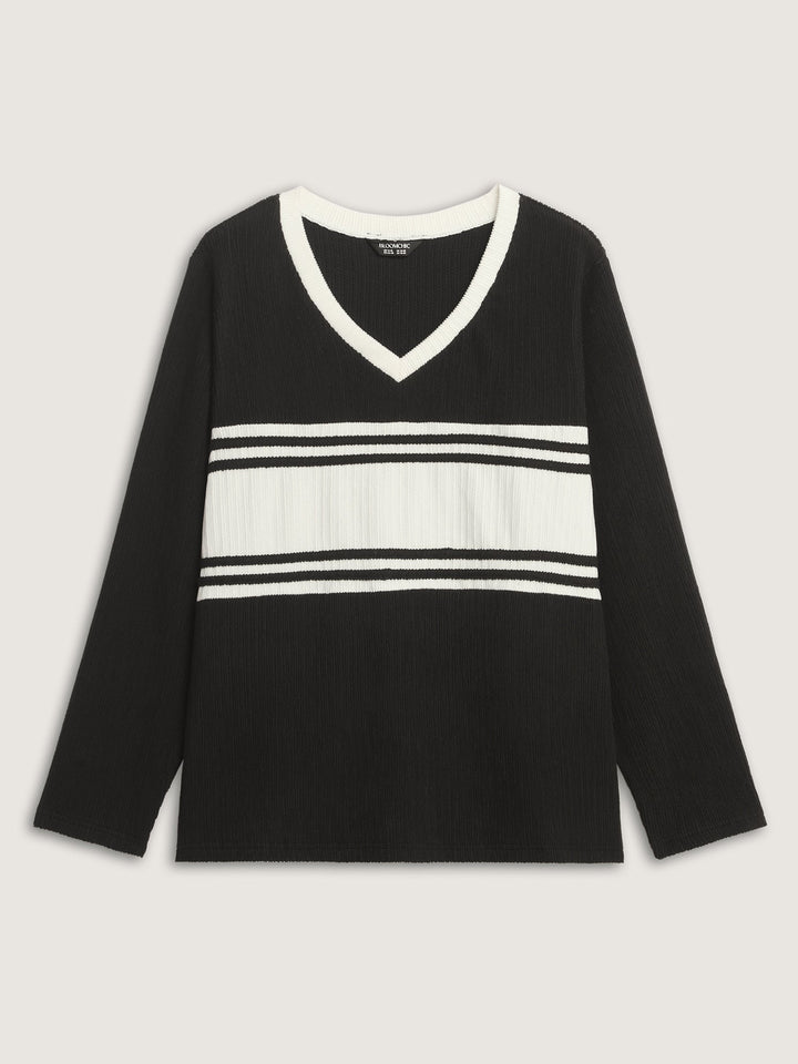 Supersoft Colorblock Textured Sweatshirt