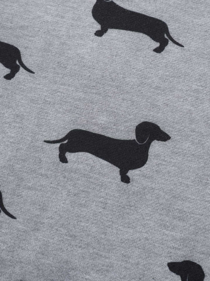 Puppy Print Round Neck Sweatshirt