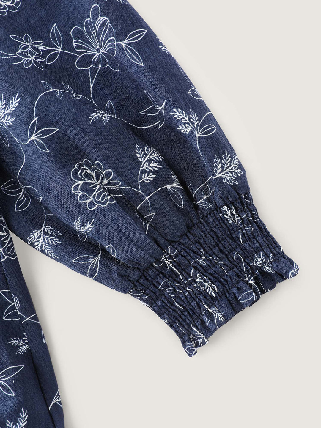 Floral Print Surplice Neck Blouse