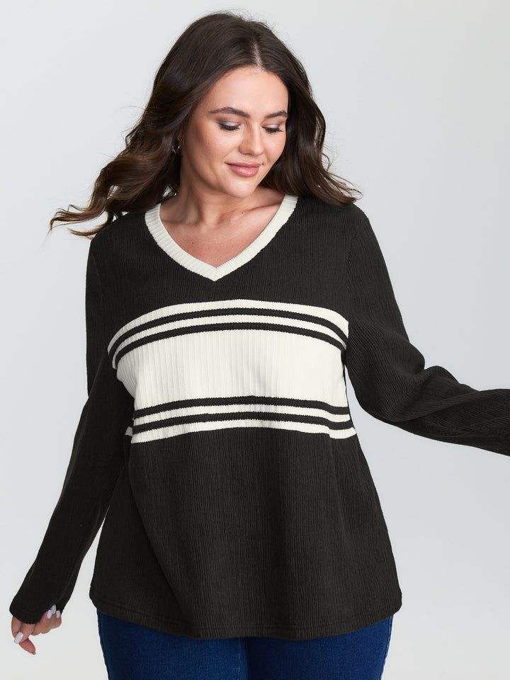 Supersoft Colorblock Textured Sweatshirt
