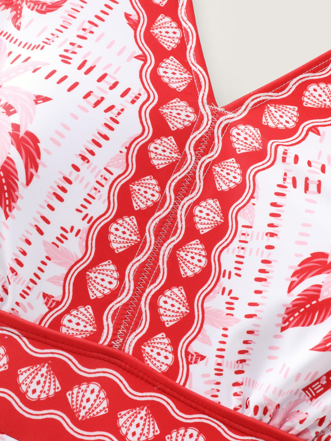 Anti-Float Ties Palm Tree Swim Dress