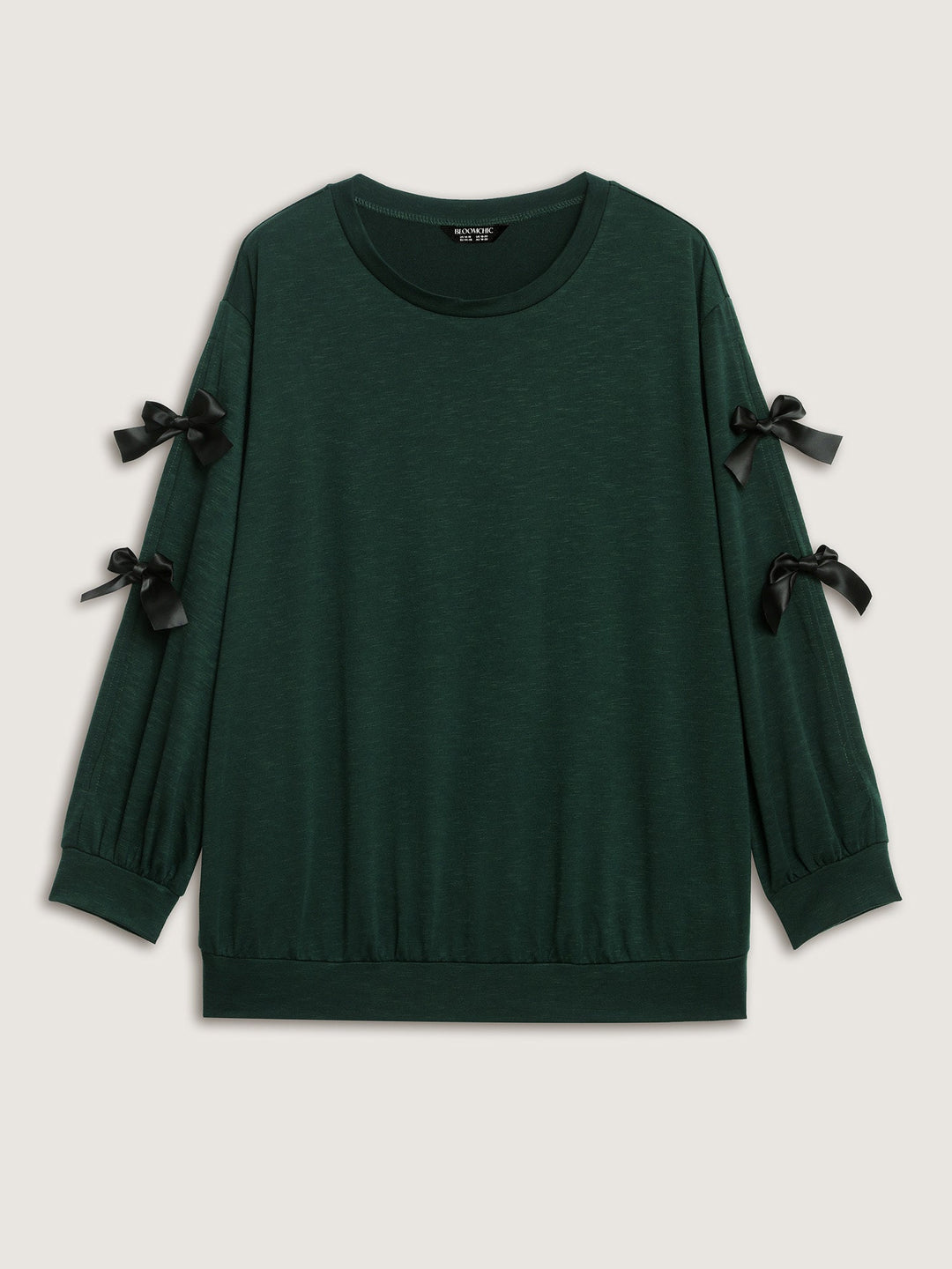 Bow-Knot Sleeve Cut-Out Sweatshirt