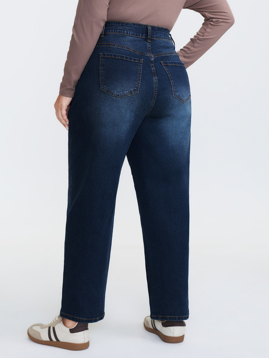 Stretchy Mid-Rise Boyfriend Jeans