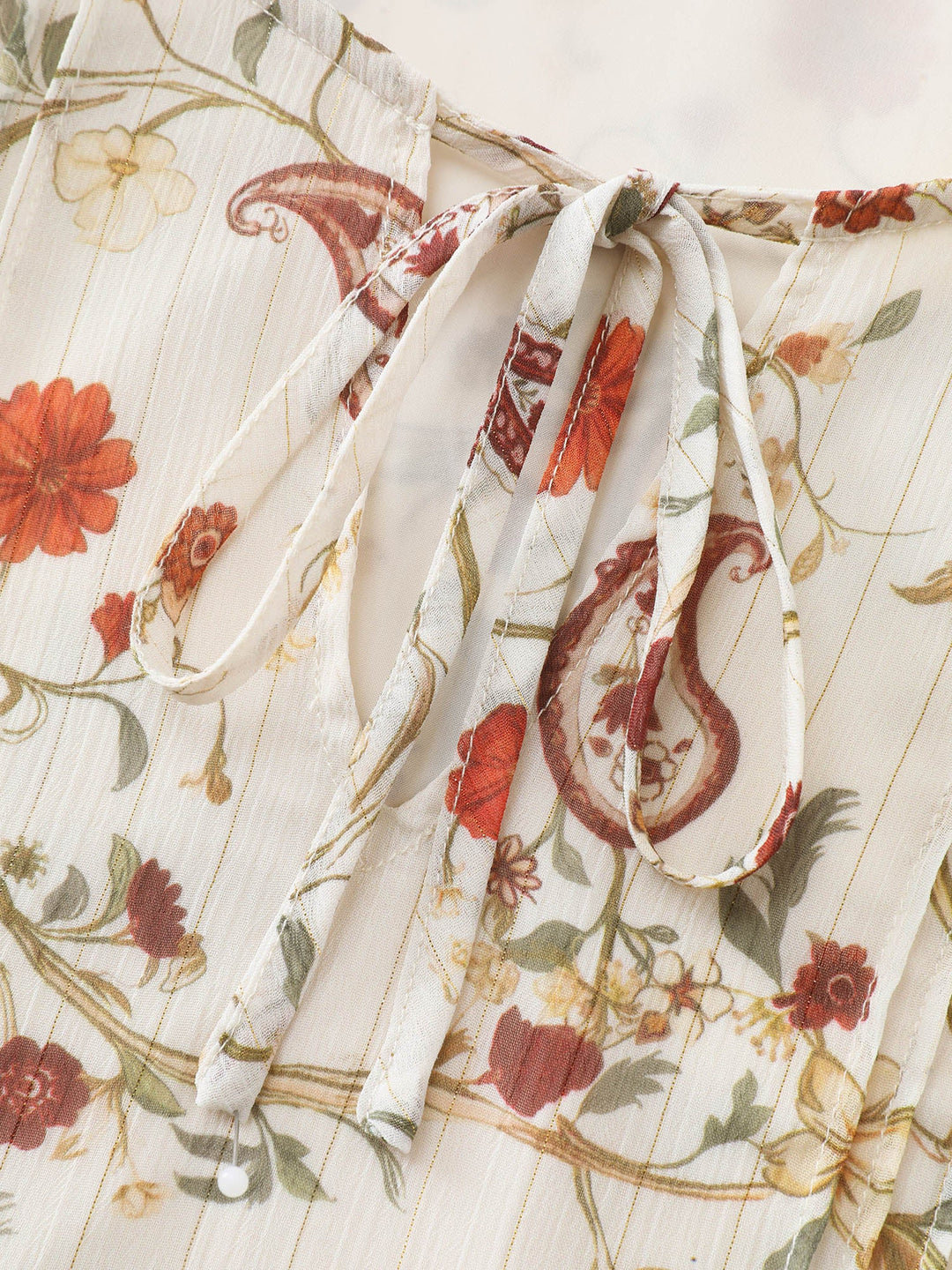 Floral Print Toothpick Pleats Blouse