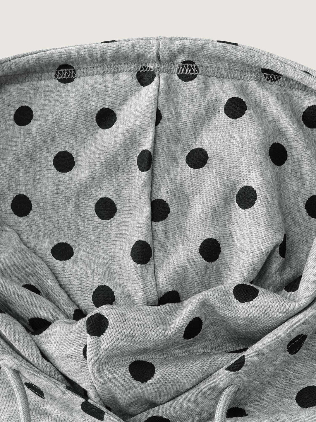 Polka Dot Drawstring Neck Hoodie
