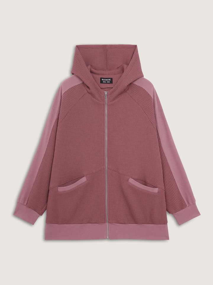 Waffle Weave Blend Pockets Jacket