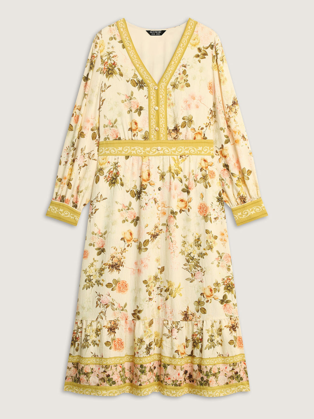 Sunkissed Floral Color Contrast Midi Dress