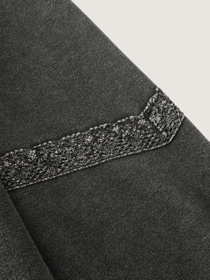 Pure Cotton Vintage Lace Trim Sweatshirt