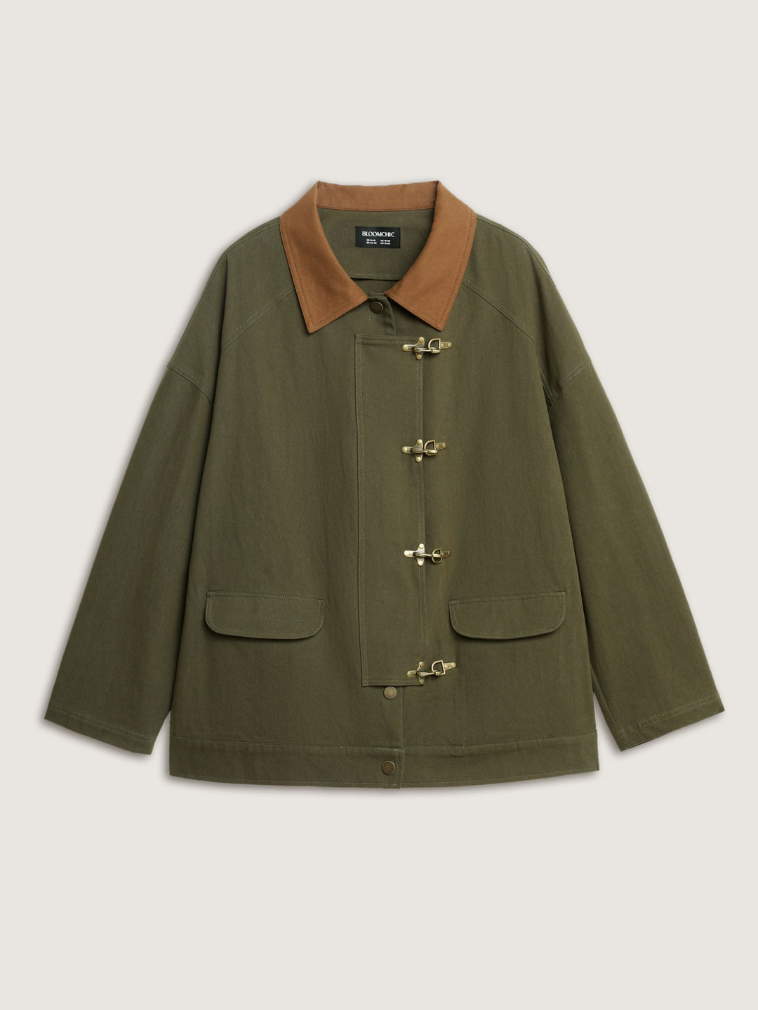 Pure Cotton Color Contrast Button Jacket