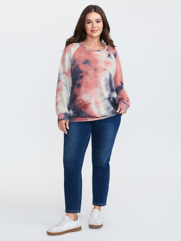Round Neck Tie-Dye Sweatshirt