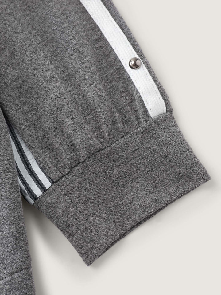Supersoft Rivets Layered Color Contrast Sweatshirt