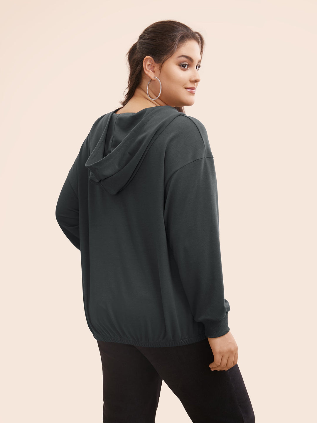 Half Zip Hooded Pocket Sweatshirt