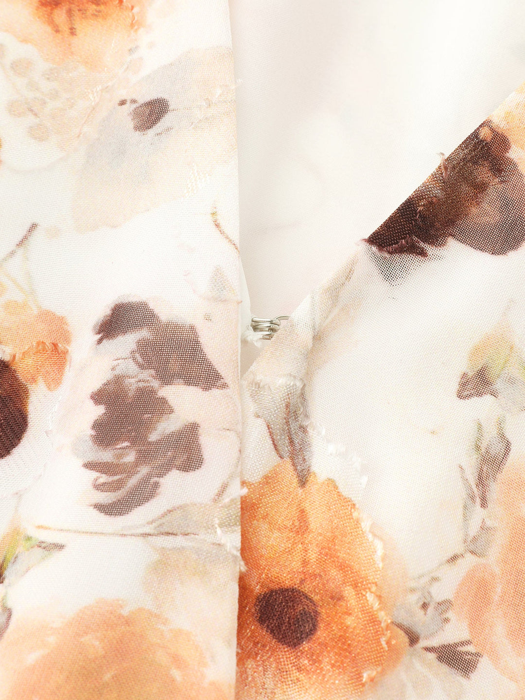 Chiffon Floral Print Shirred Waist Midi Dress