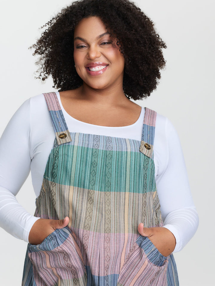 Adjustable Hem Colorblock Jumpsuit