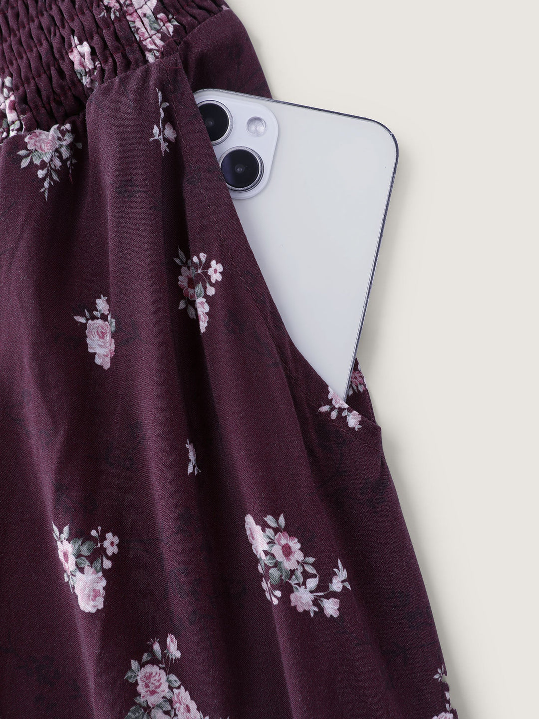 Floral Shirred Waist Tiered Maxi Skirt
