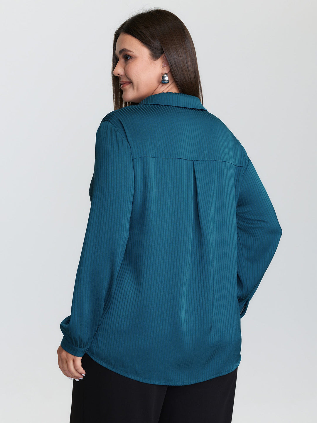 Textured Collar Pleated Blouse
