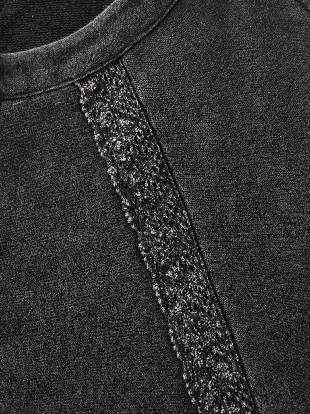 Pure Cotton Vintage Lace Trim Sweatshirt