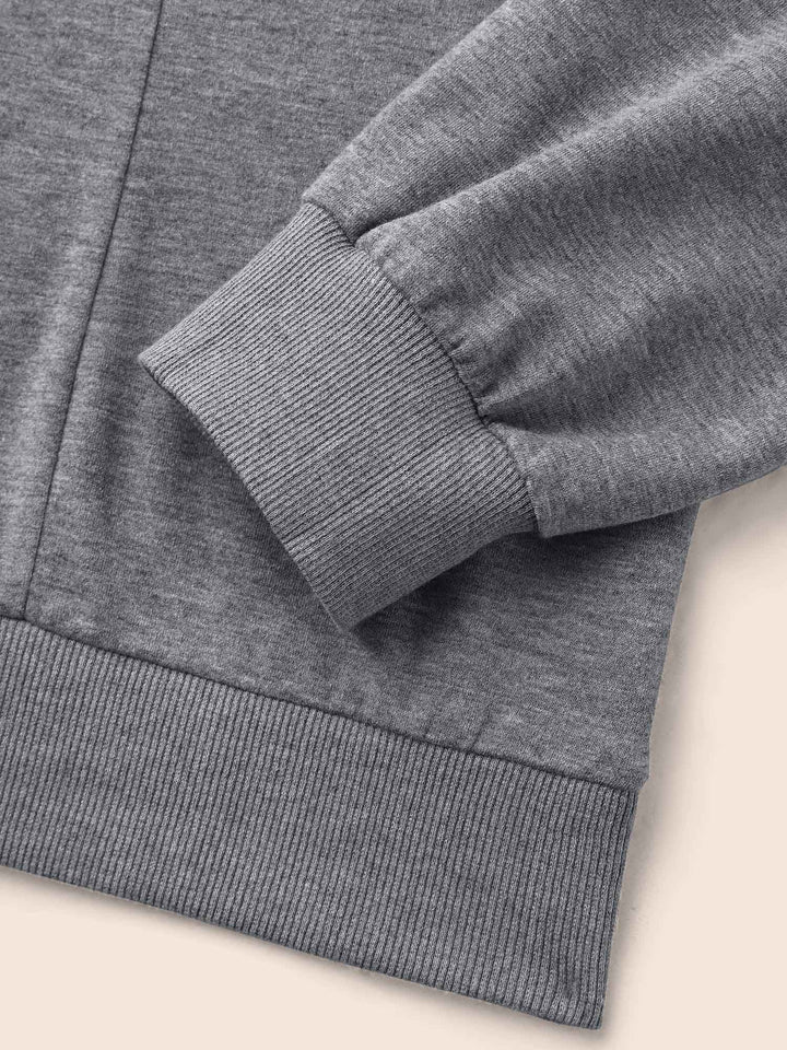 Round Neck Stitch Slightly Stretchy Sweatshirt