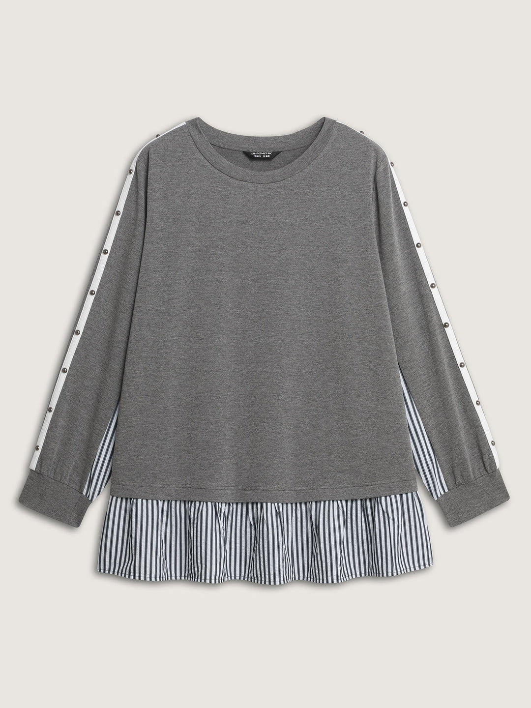 Supersoft Rivets Layered Color Contrast Sweatshirt