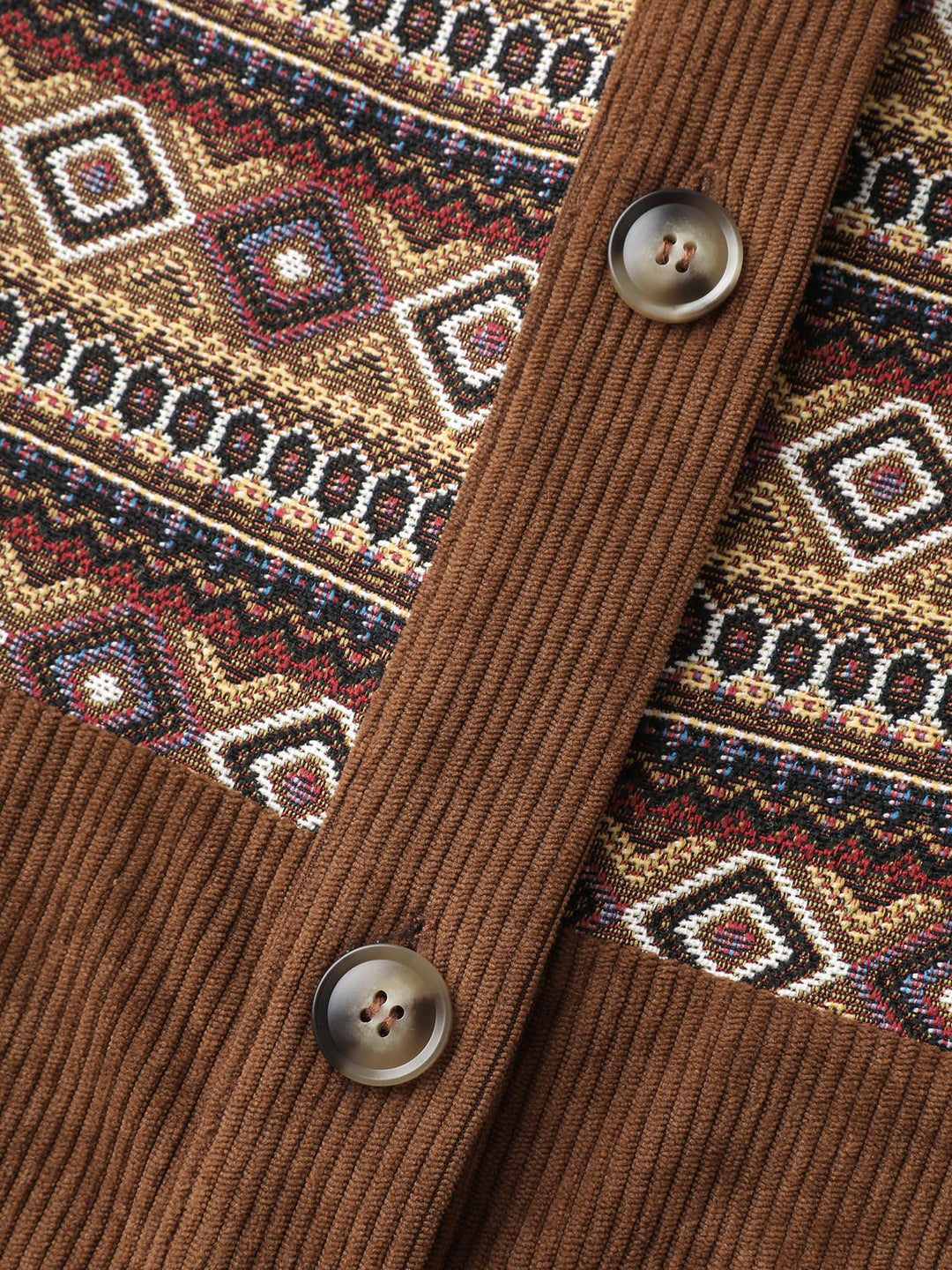 Rodeo Boho Print Button Front Jacket