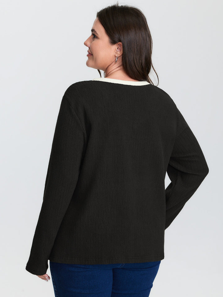 Supersoft Colorblock Textured Sweatshirt