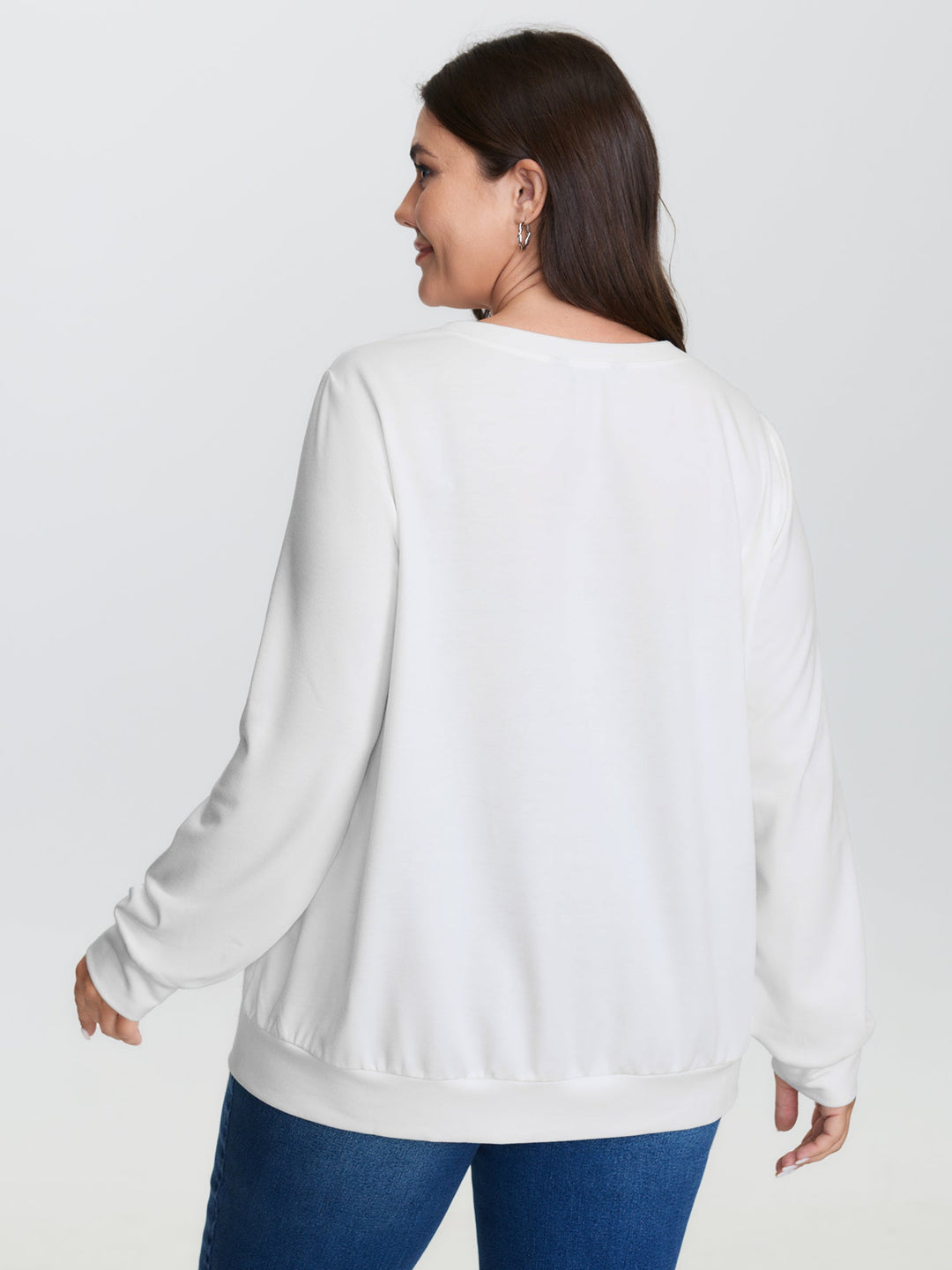 Supersoft Anchor Motif Drop Shoulder Sweatshirt