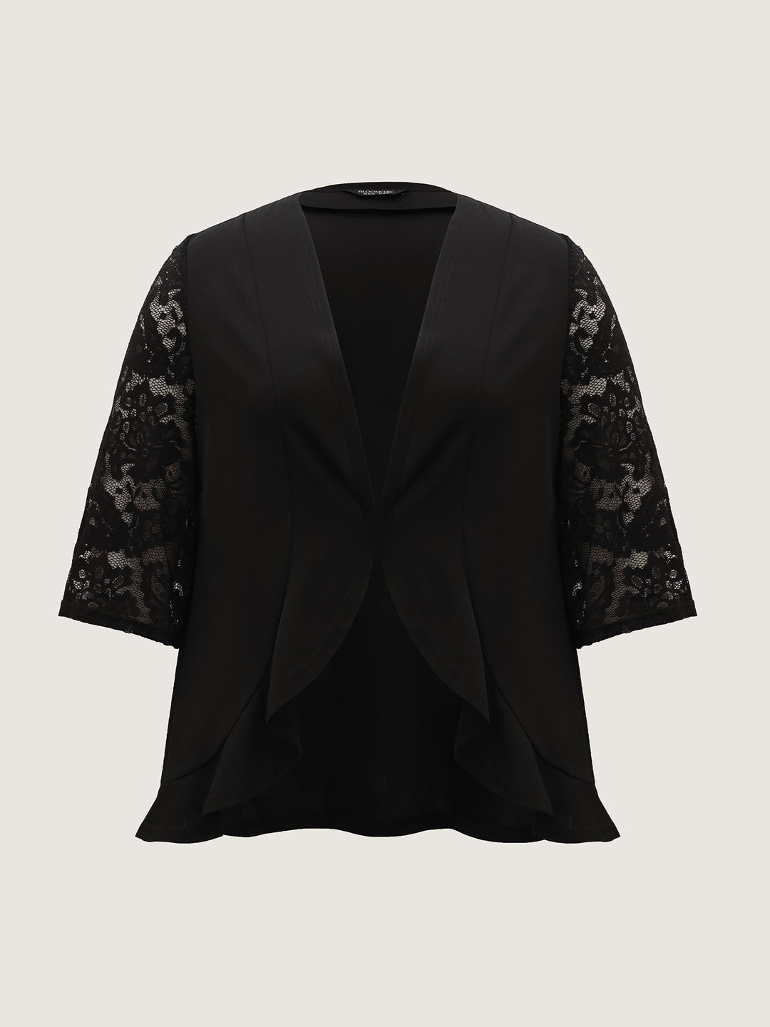 Sheer Lace Stretchy Arc Hem Jacket