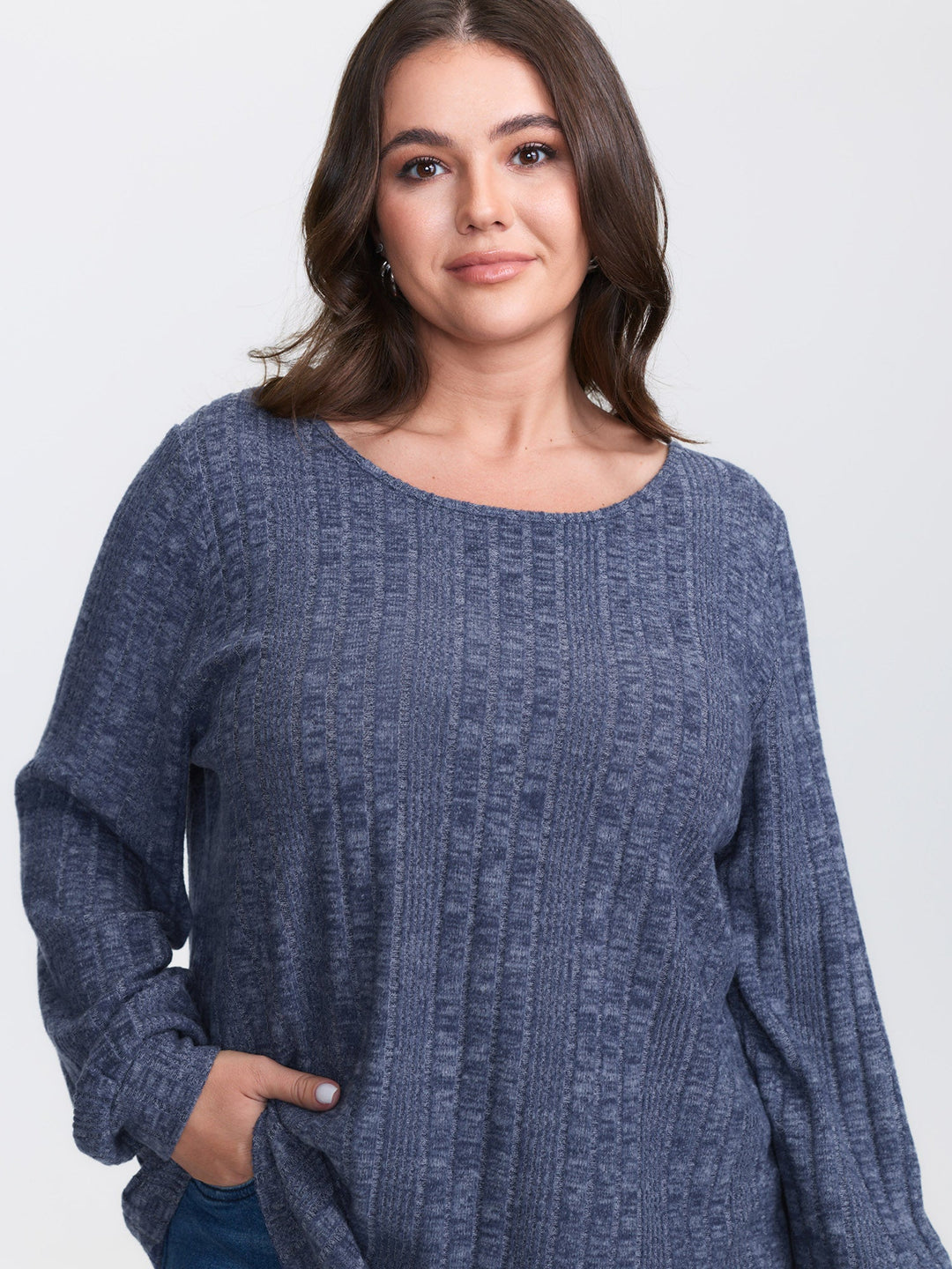 Textured Lace Trim Cut-Out Back Sweatshirt